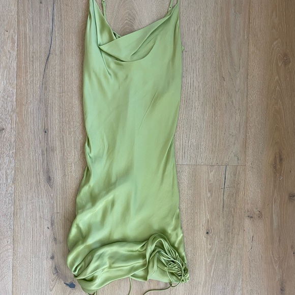Aritzia Green Silk Slip Dress - Picture 3 of 5